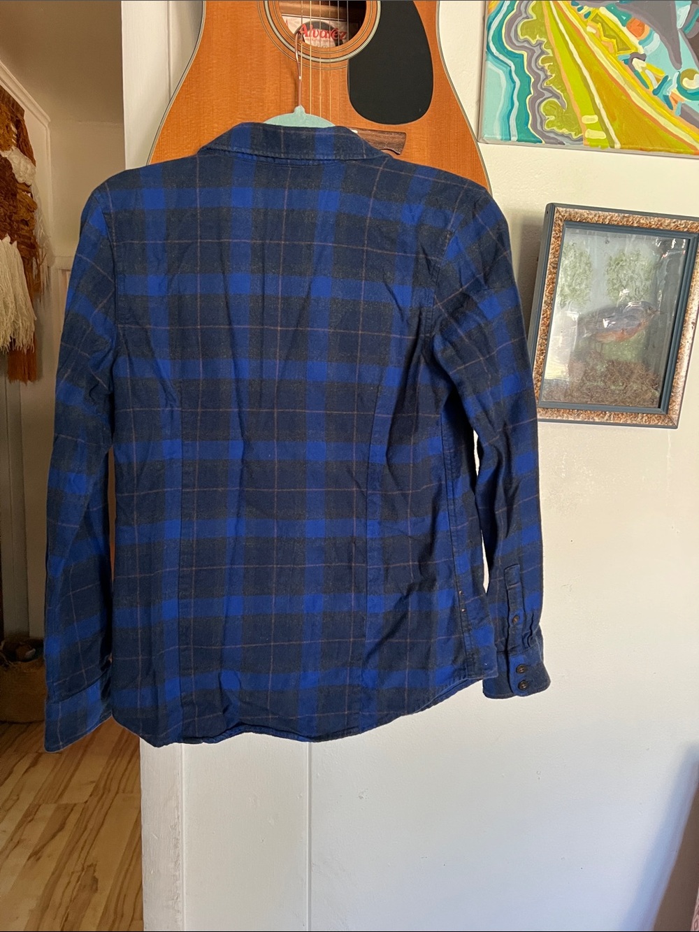 Patagonia Blue and Black Plaid Lightweight Shirt Jacket Women’s size XS - Picture 9 of 11